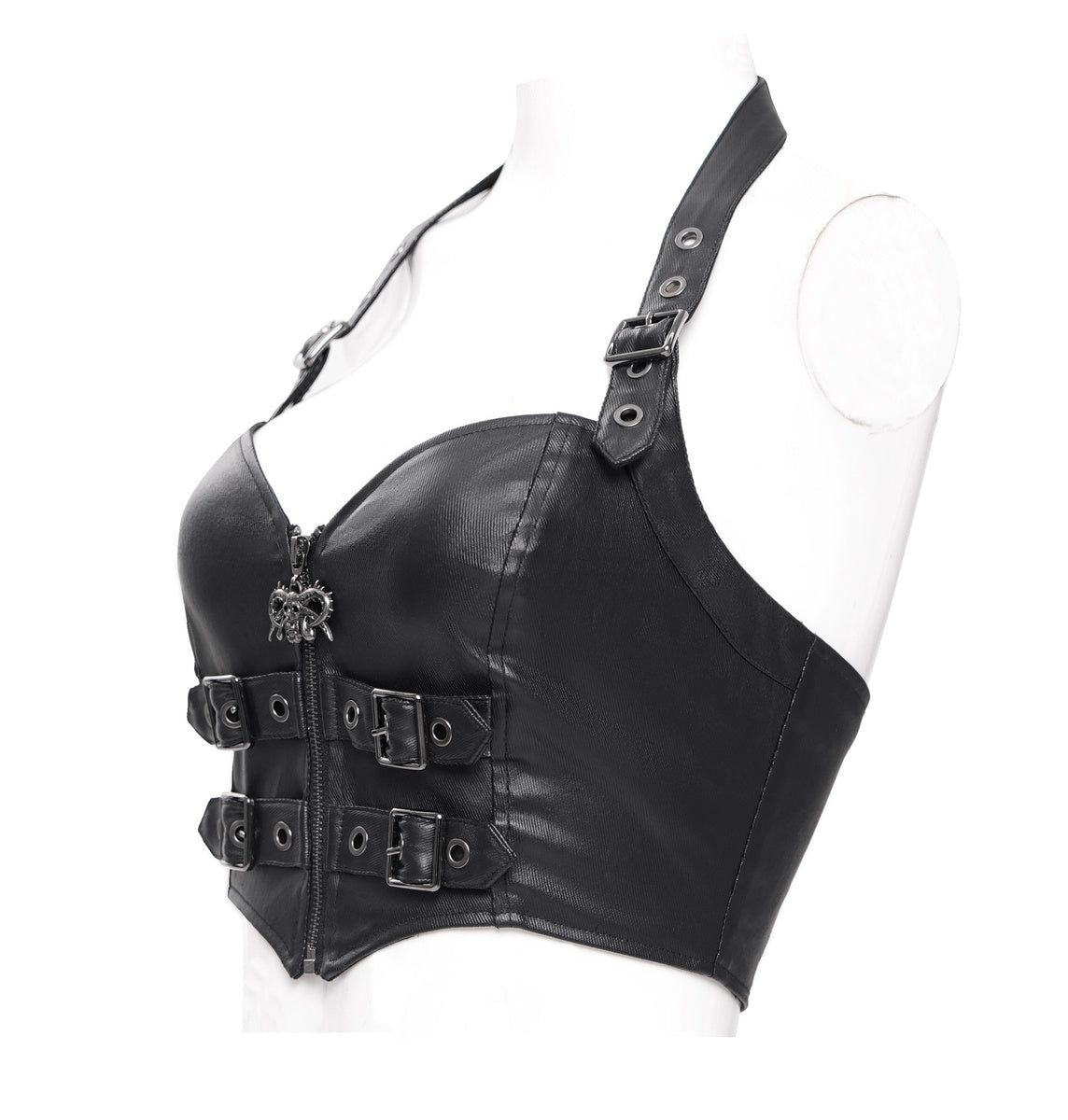 Punk Neckholder Crop Top für Clubwear, Festival & Alternative Looks