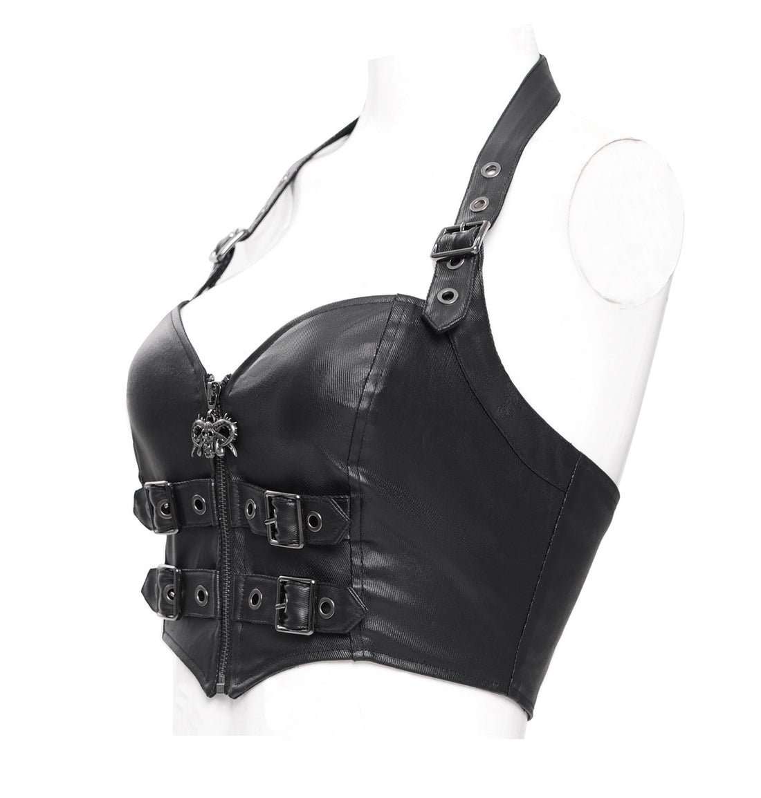 Punk Neckholder Crop Top für Clubwear, Festival & Alternative Looks