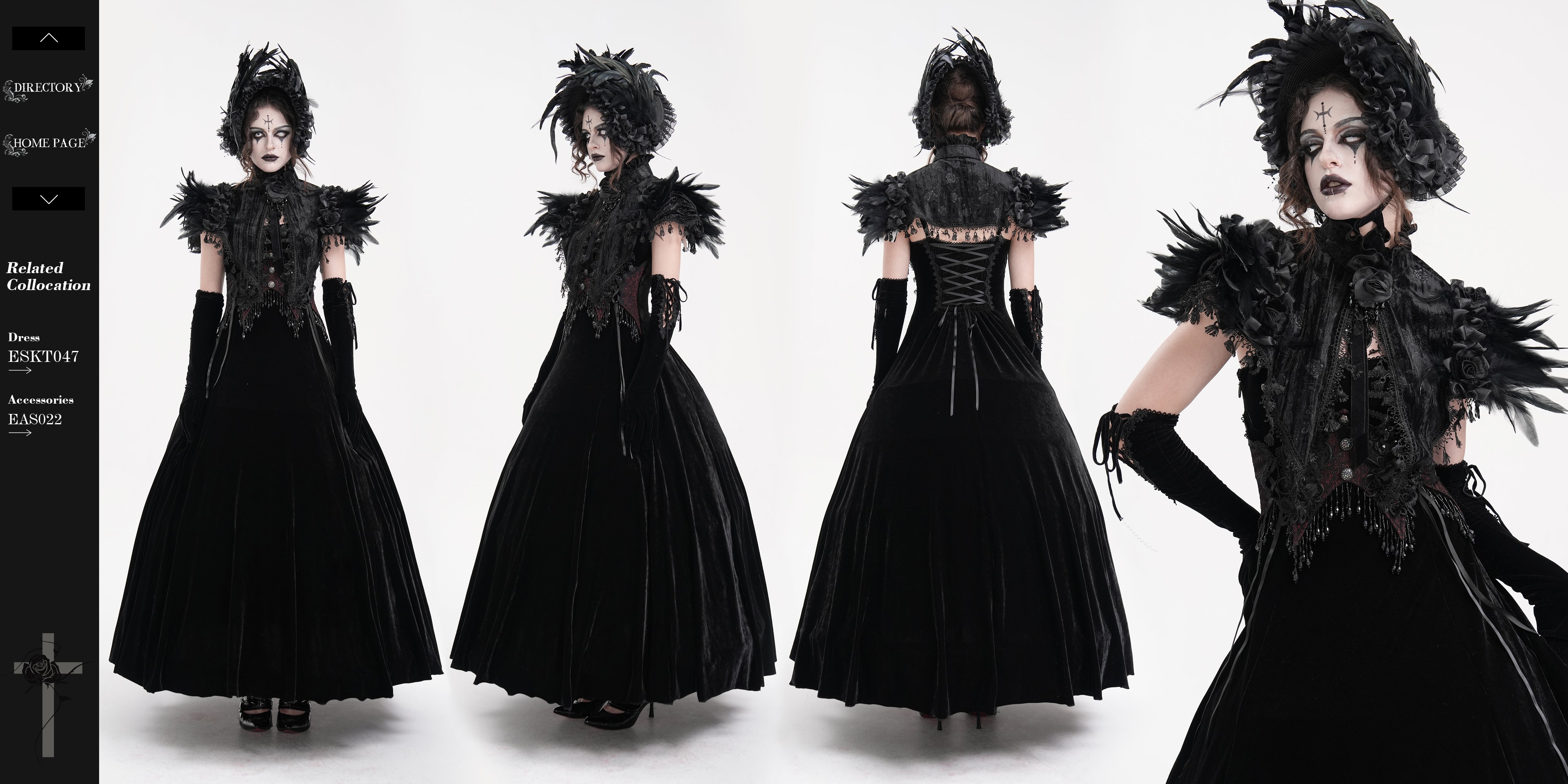 Gothic Bolero mit Federn für Dark Fashion Events, LARP und Gothic Szene
