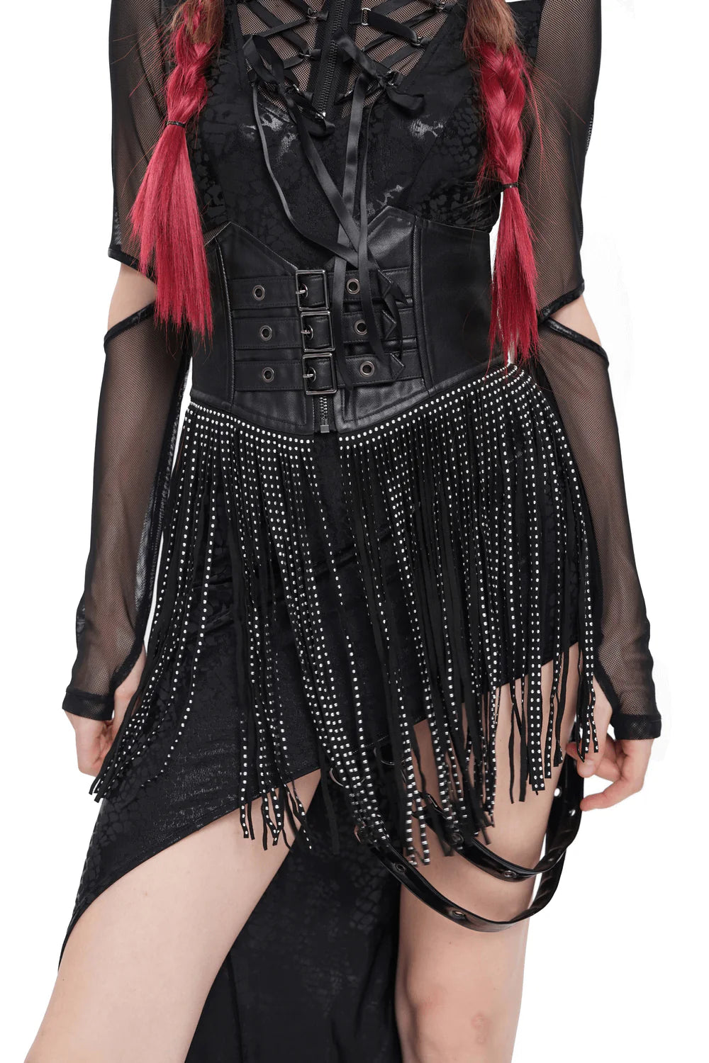 Styling-Beispiel mit dem Gothic Underbust-Korsett „Eclipse Fringe Underbust“