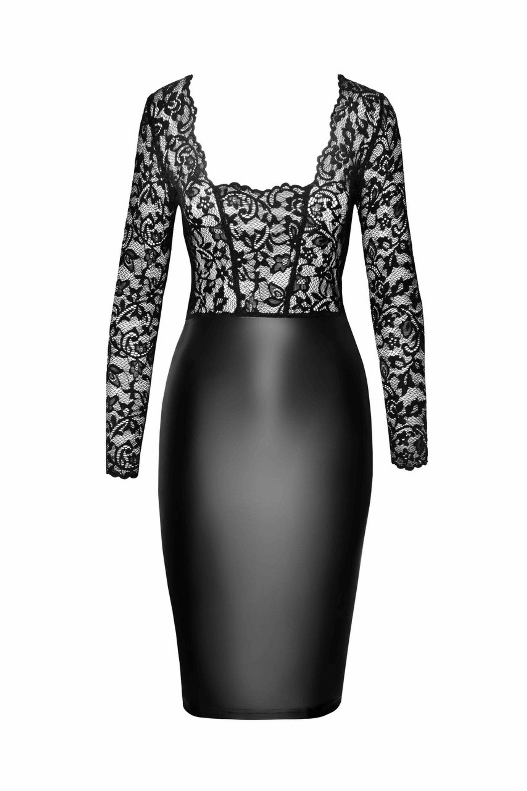 Euphoria lace and wetlook midi dress
