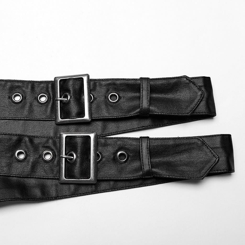 Atreides – Herren Dark Punk Einarm-Bolero Harness mit Kunstleder, Schnürung & Spikes.