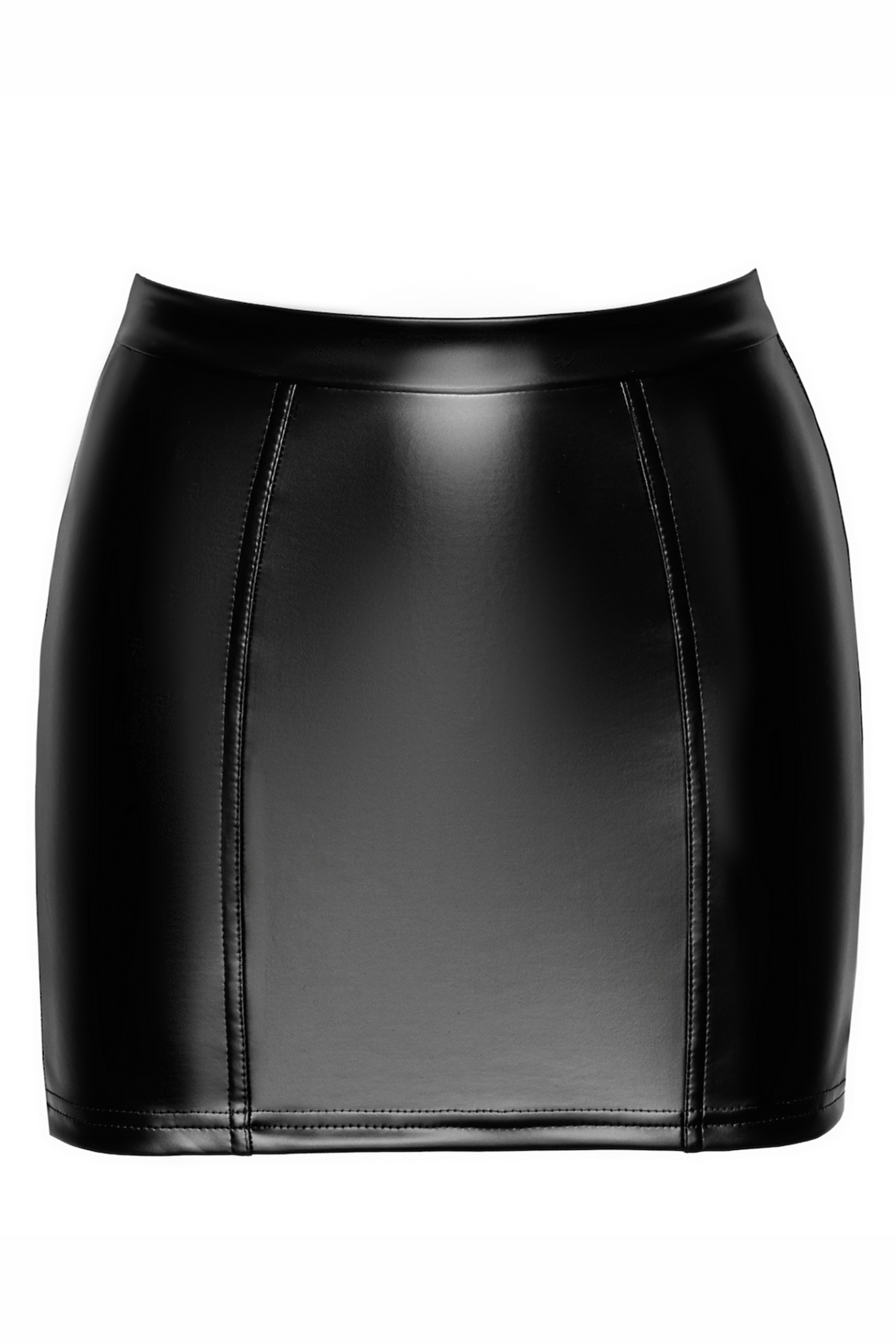 Figurbetonter Minirock aus Powerwetlook & Spitze – flexible Passform für aufregende Looks