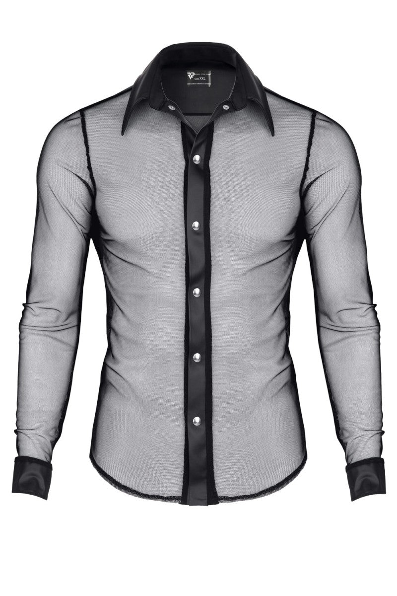 Flach liegendes Hemd mit erkennbaren Kontrasten zwischen Wetlook & Mesh