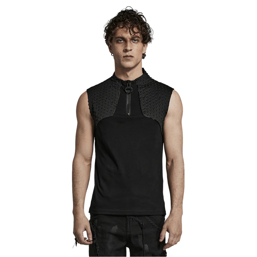 Cyber-Goth Tank Top Captain – Futuristisches Herren Top von Punk Rave.