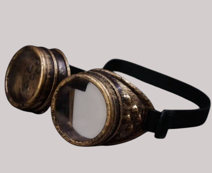 Dampfbrille, goldfarben, used-look im Steampunk-Stil - mySecretKey