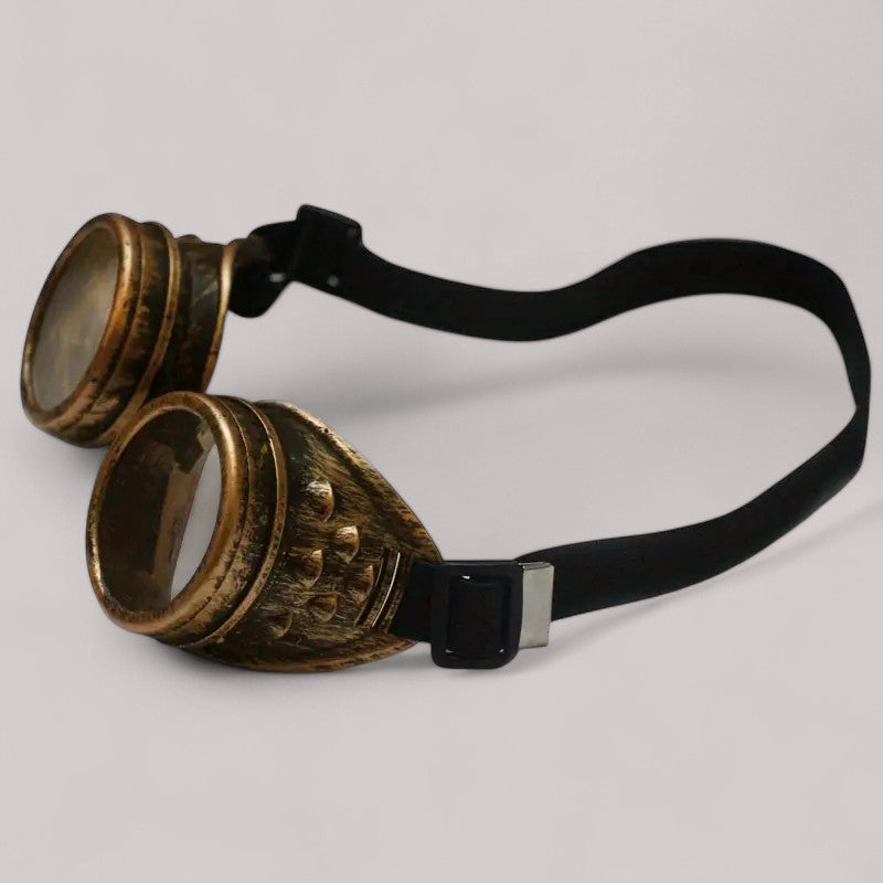 Dampfbrille, goldfarben, used-look im Steampunk-Stil - mySecretKey