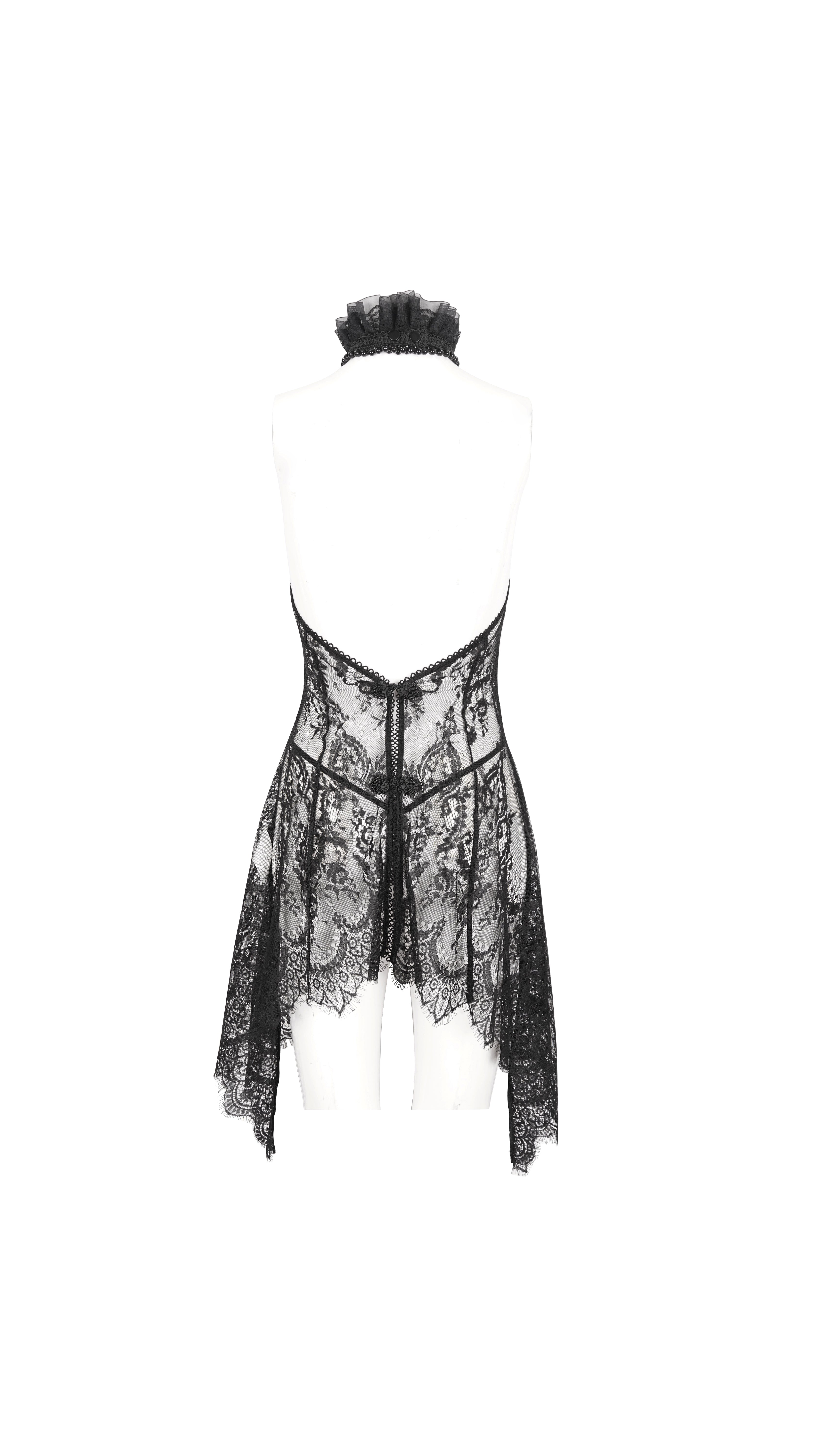 Devil Fashion – Spitzen-Negligee Saum & Zipfeldetails