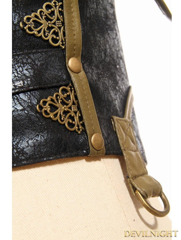 Schwarzer Steampunk Harness als Accessoire für Gothic und Cosplay Outfits