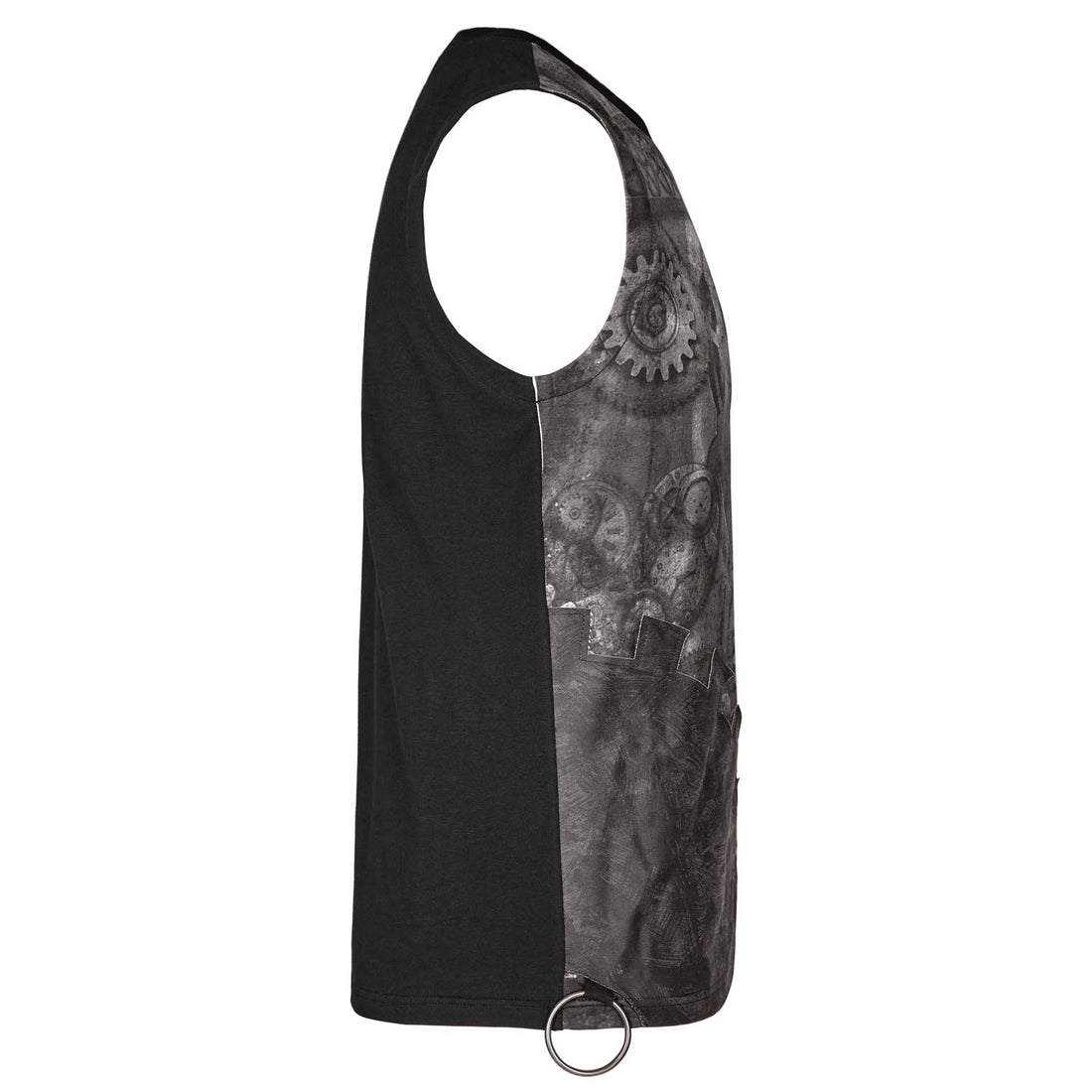 Ärmelloses Punk Rave Tank Top mit mechanischen Metall-Details