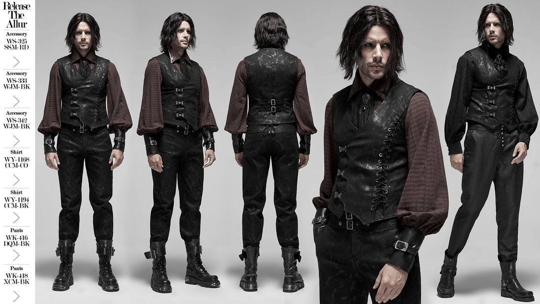 Gothic Weste mit unregelmäßigem spitzem Saum