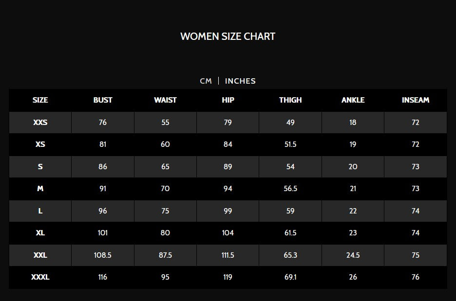 Größentabelle Damenbekleidung und Outfits