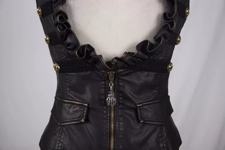 Devil Fashion Steampunk Kunstleder Weste