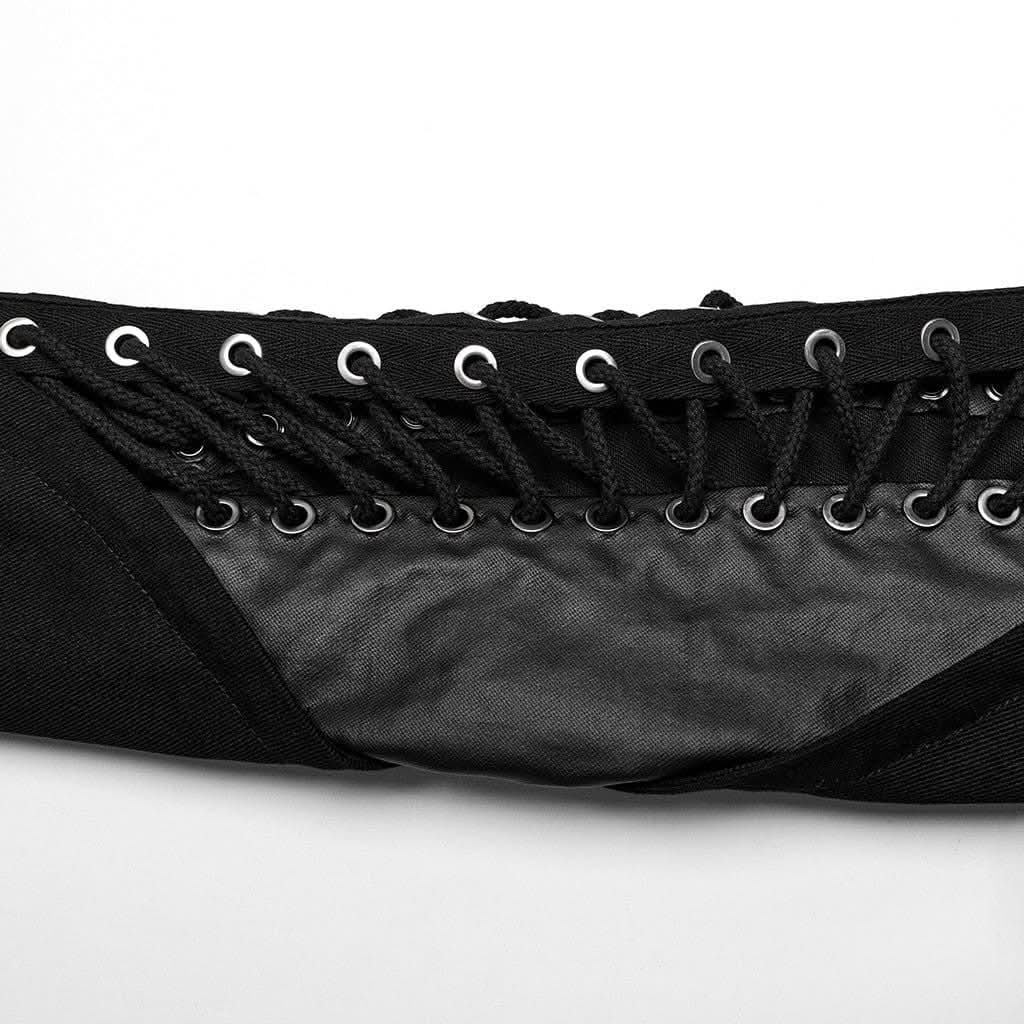 Atreides – Herren Dark Punk Einarm-Bolero Harness mit Kunstleder, Schnürung & Spikes.