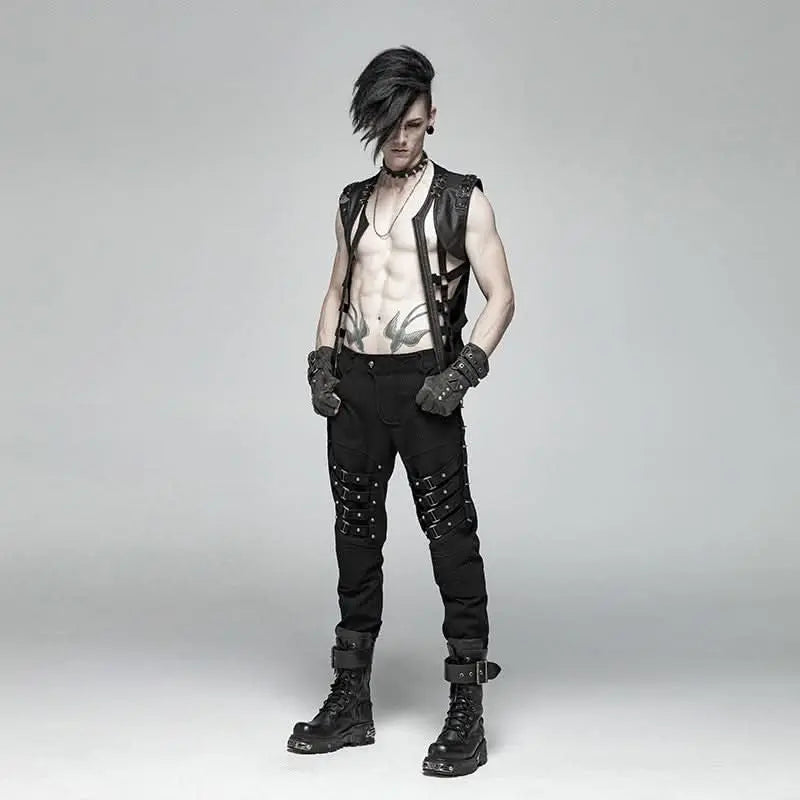 Punk Rave Weste für Herren – Skeleton Design für Club & Fetisch Outfits