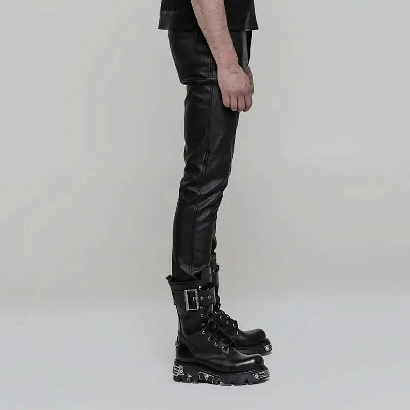 Punk Rave Slim Straight-Leg Hose mit Heavy-Metal-Zippern