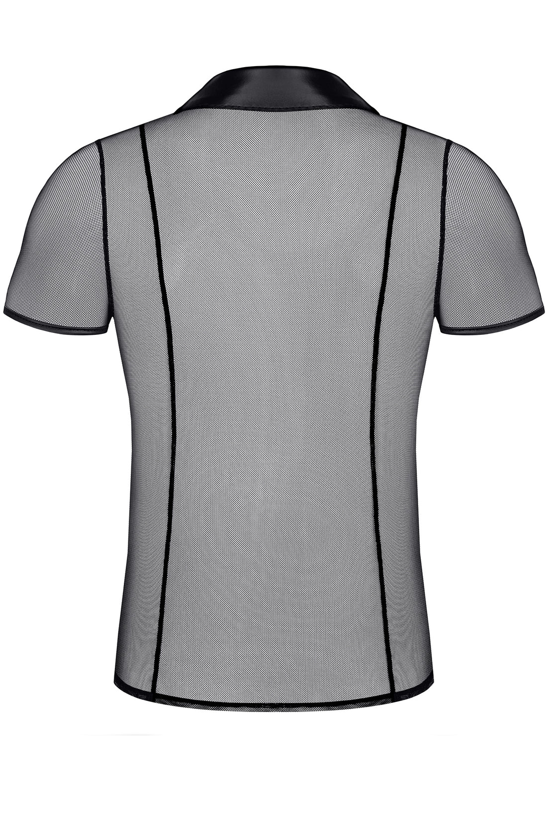 Slim-Fit Wetlook Shirt RMUgo – figurbetontes Herren Mesh Shirt