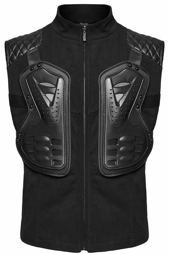 Detailaufnahme der 3D-Brustprotektoren im futuristischen Design