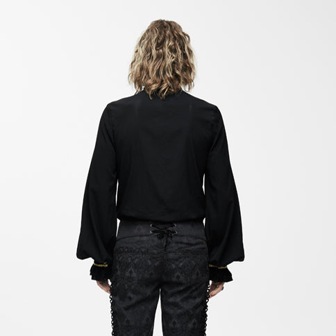 Rückenansicht des schwarzen Gothic-Hemdes „Imperial Nocturna“