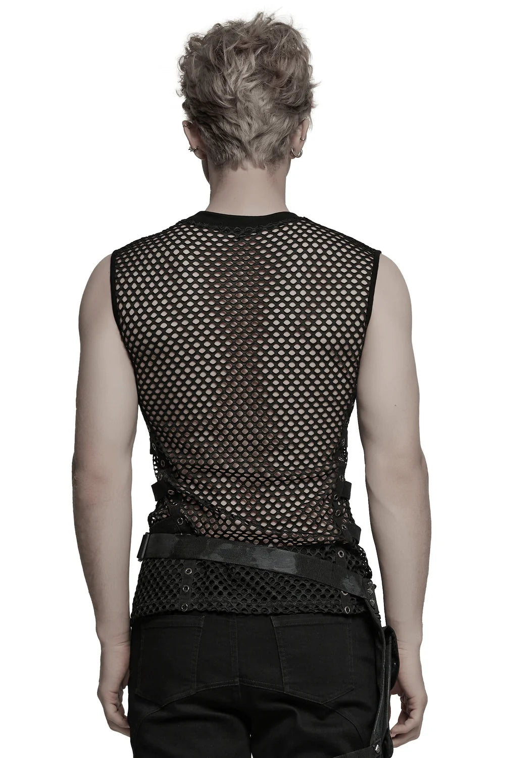Rückseite des Punk Rave Tops mit durchgehendem Mesh-Design