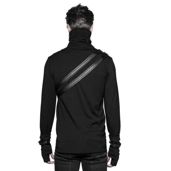 Industrial Goth Herren Shirt Jacke mit Zipper & Armstulpen.