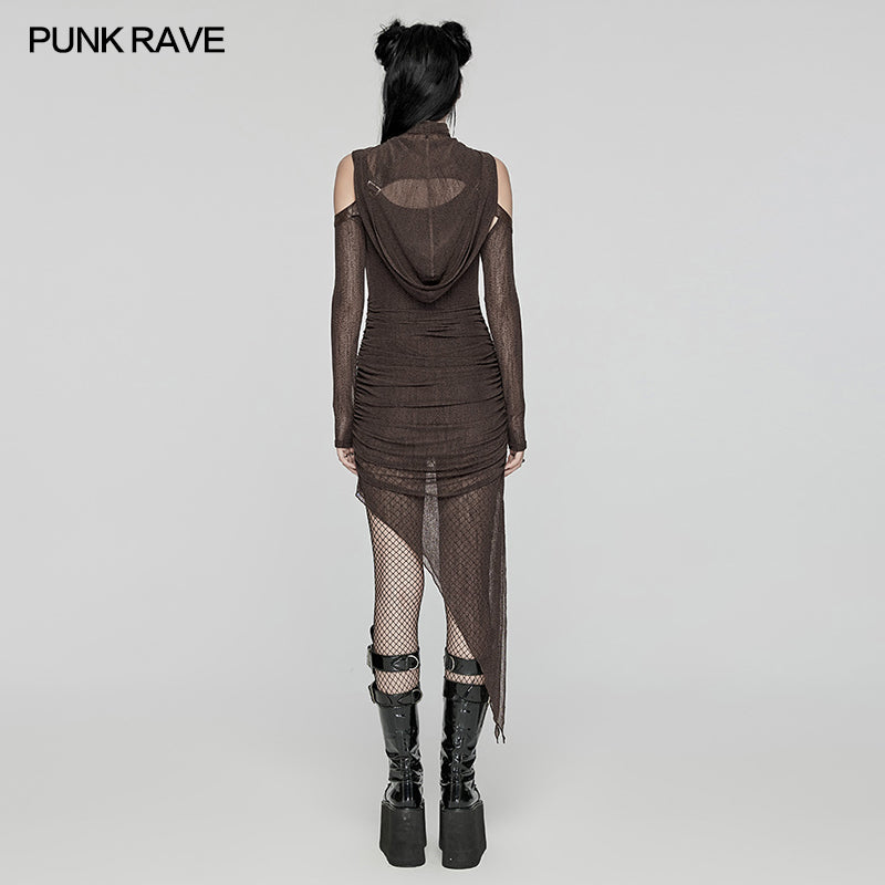 Mesh-Bolero mit langen Ärmeln, Daumenlöchern und verstellbaren Riemen