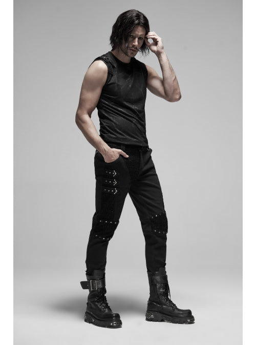 Komplettlook der Slayer Hose kombiniert mit Boots und Gothic Top