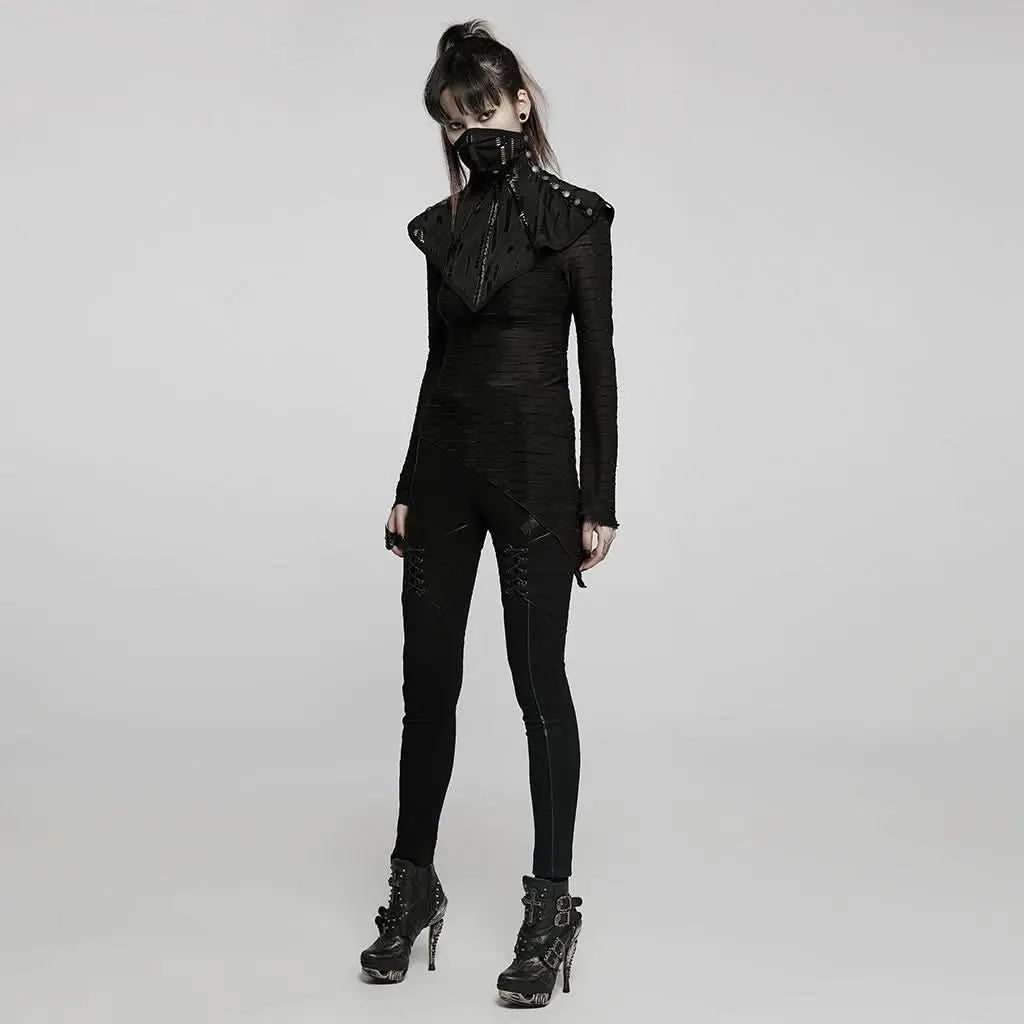 Vollständiges Outfit mit Gothic Schal & düsterem Styling