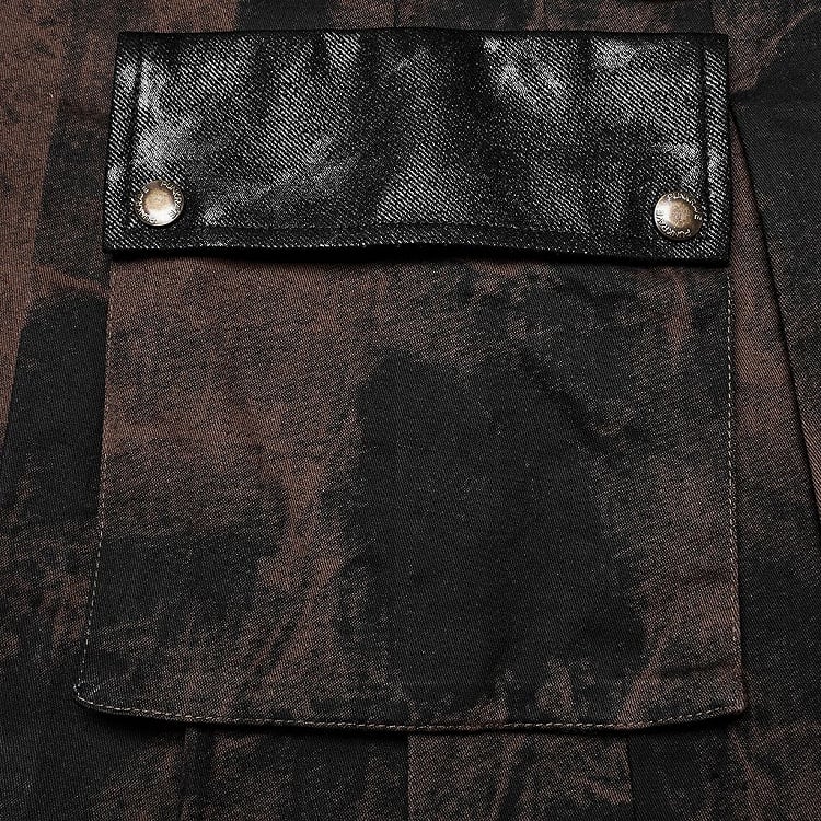 Bund mit Distressed Kunstleder und Schnallen-Detail