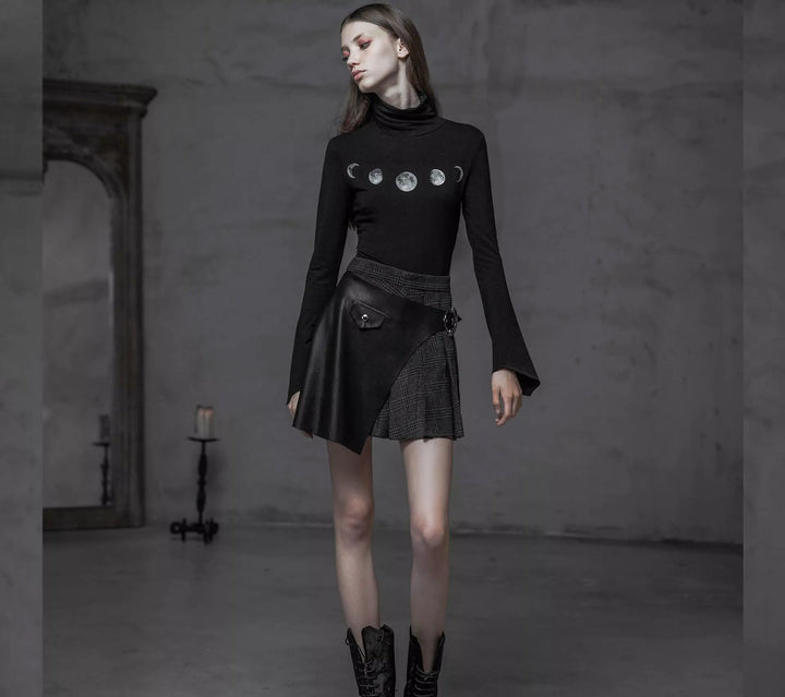 Kleine Patten-Tasche mit Druckknopf auf der Lederseite