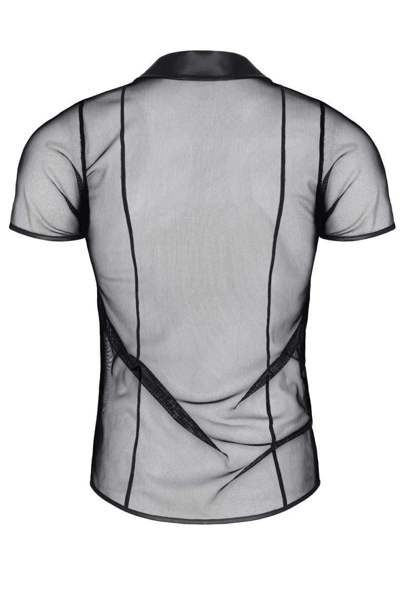 Nahaufnahme des transparenten Mesh-Materials mit Wetlook-Säumen