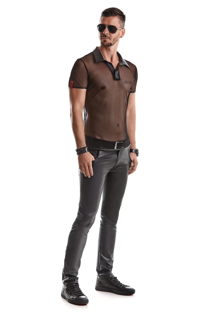 Outfit-Kombination: Transparentes Mesh Poloshirt mit Hose RMVincenzo