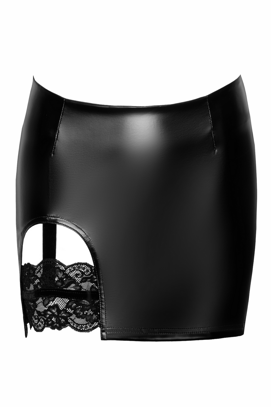 Minirock in Schwarz mit filigranem Spitzenstrumpfband – edles Detail für sinnliche Styles