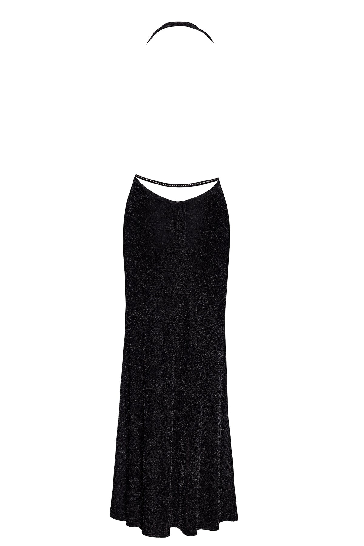 F373 langes Kleid Onyx Liquid - 3XL