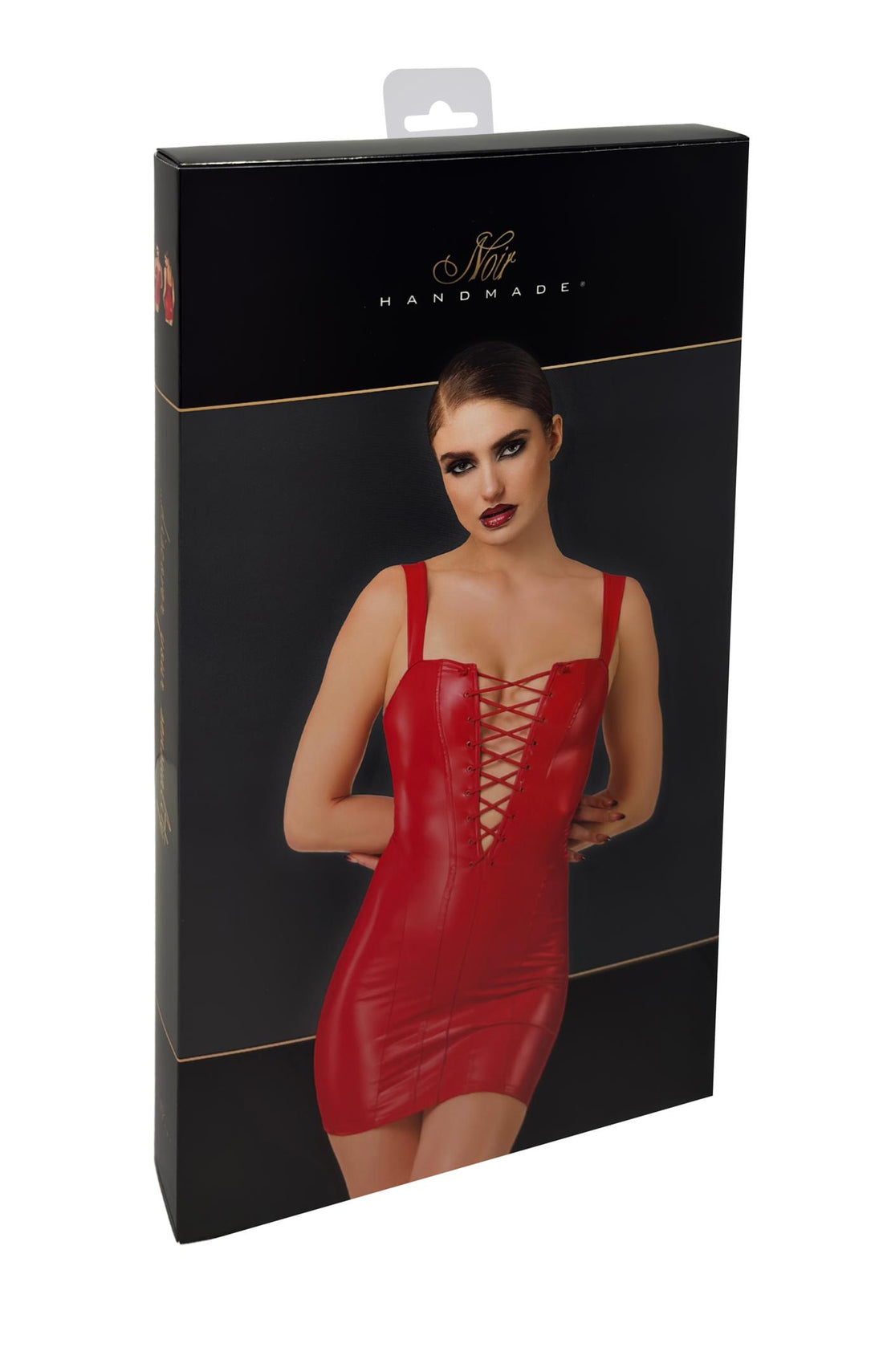 F364 rotes Bombshell Minikleid mit Schnürung - 3XL