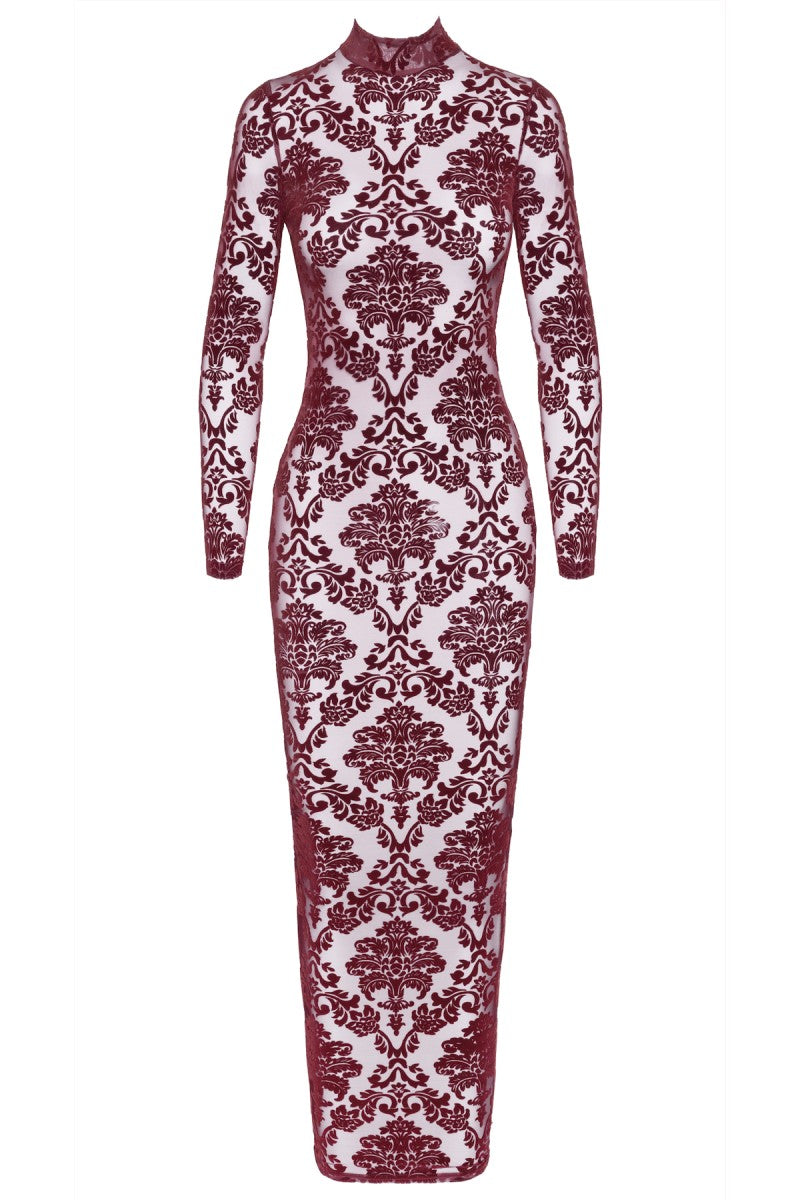 F383 Langes Flockkleid Kink Royal - 3XL-0