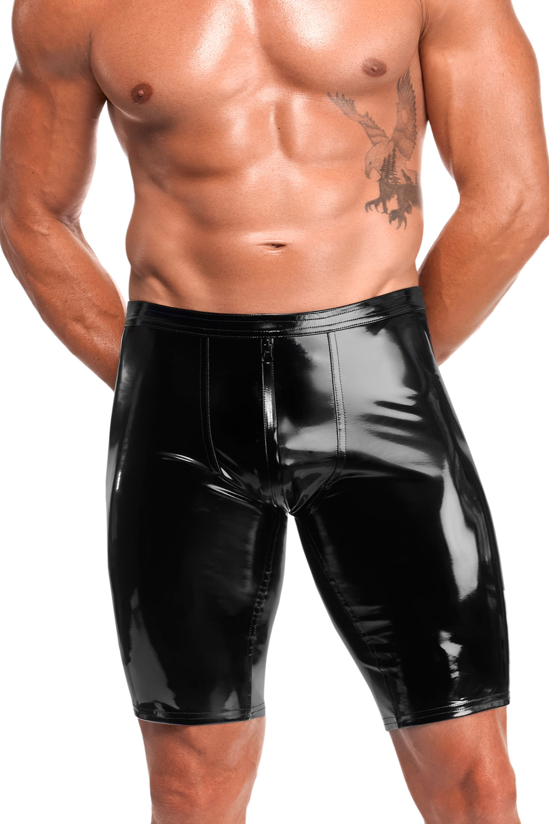 schwarze Lack Shorts Voltage H094 - 3XL-2