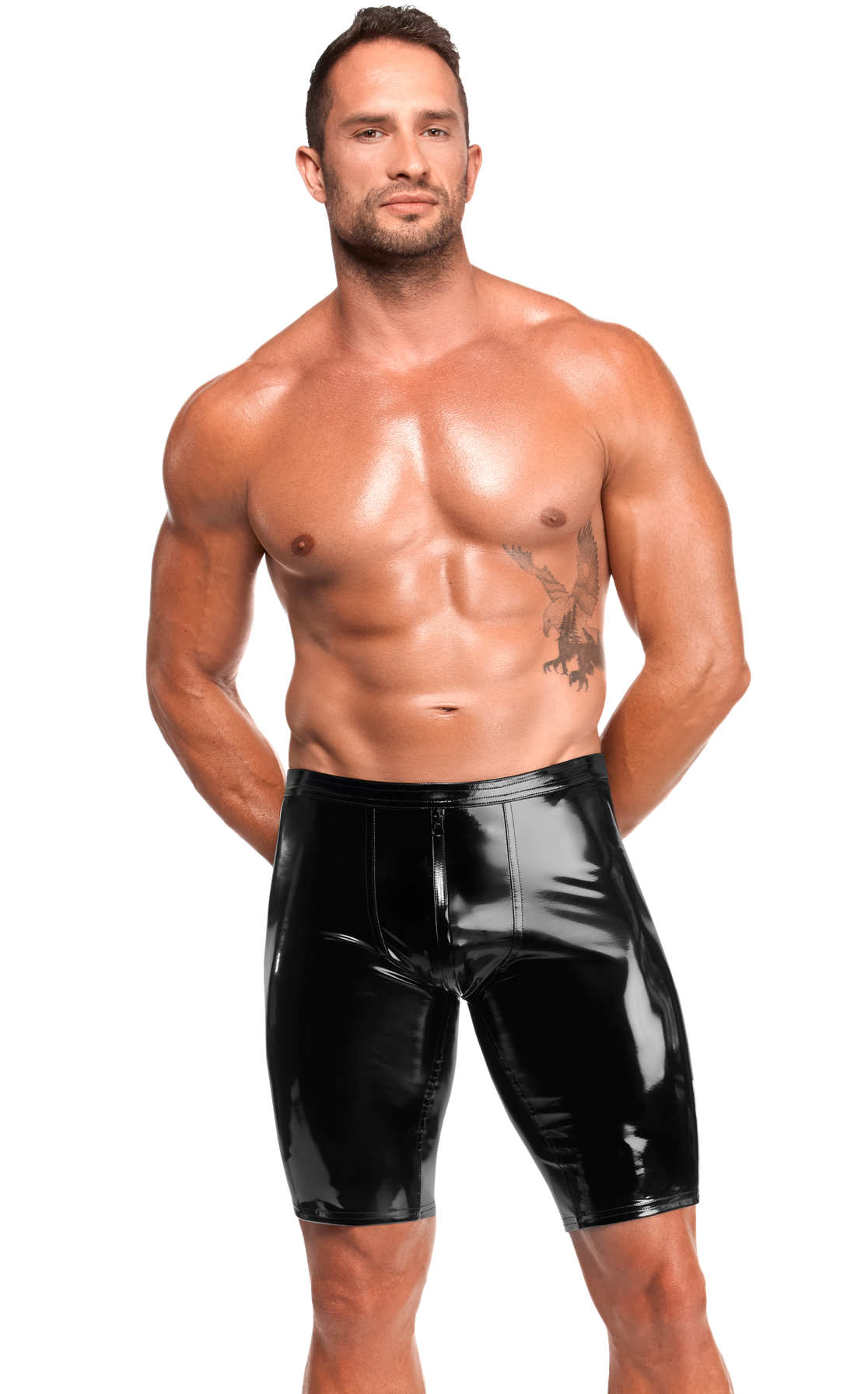 schwarze Lack Shorts Voltage H094 - 3XL-4