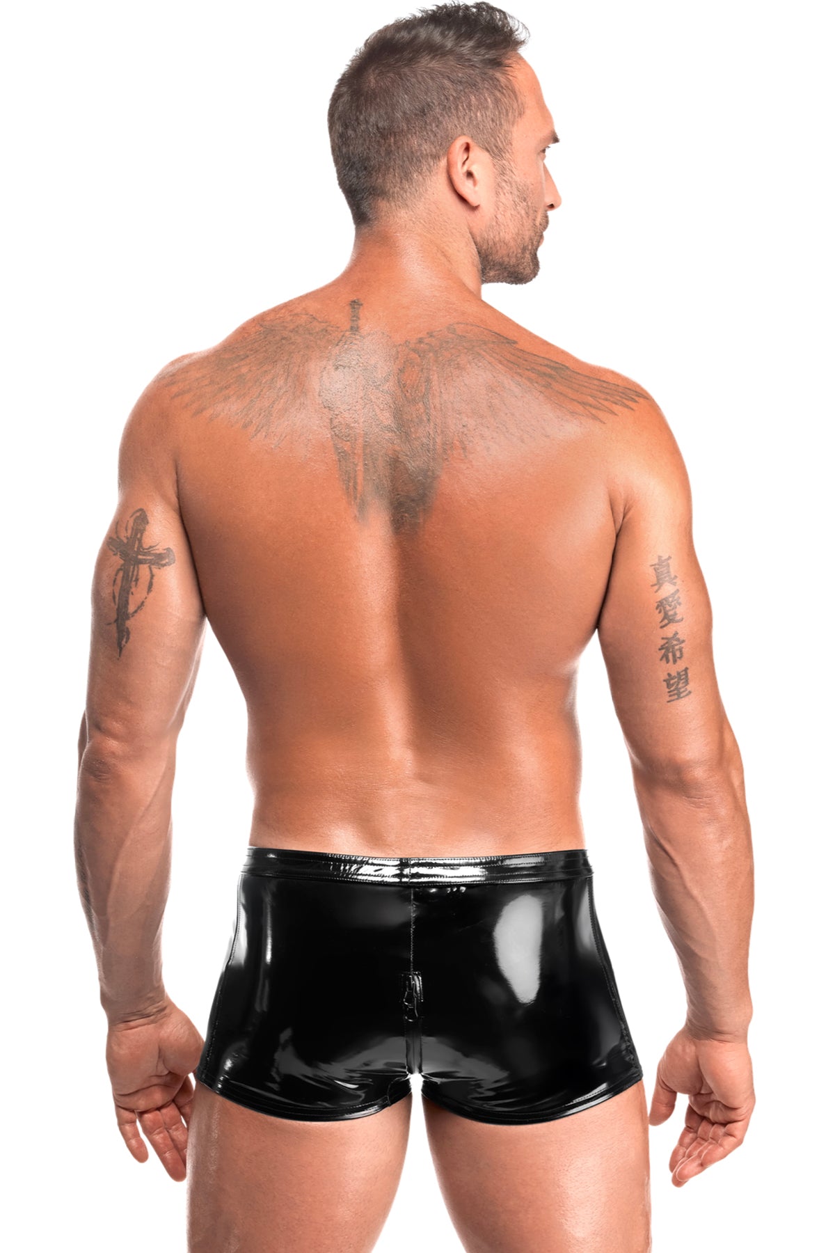 schwarze Lack Shorts Voltage H095 - 3XL-3