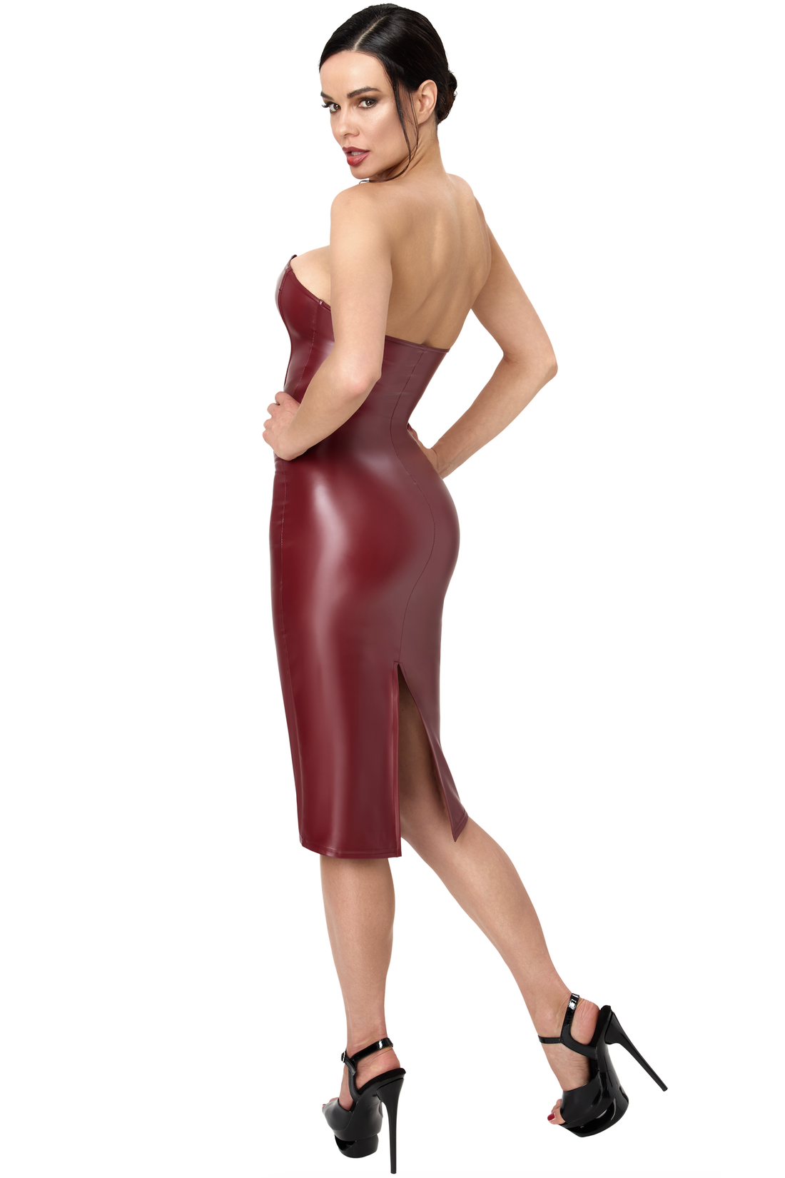 F396 Dark Romance Corset Midi Dress - 3XL