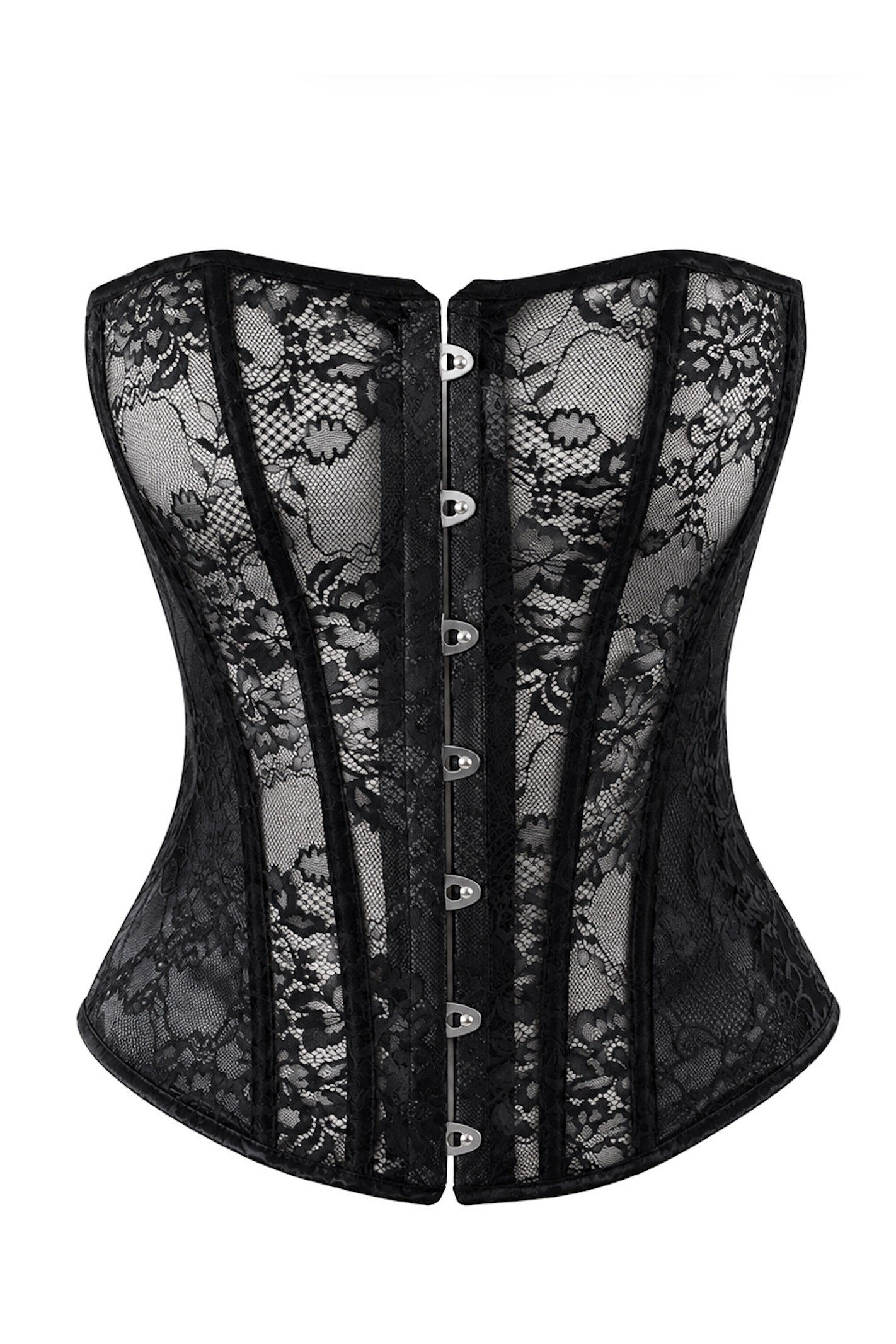 F406 One More Kiss  Lace & Powerwetlook Corset - 3XL-0