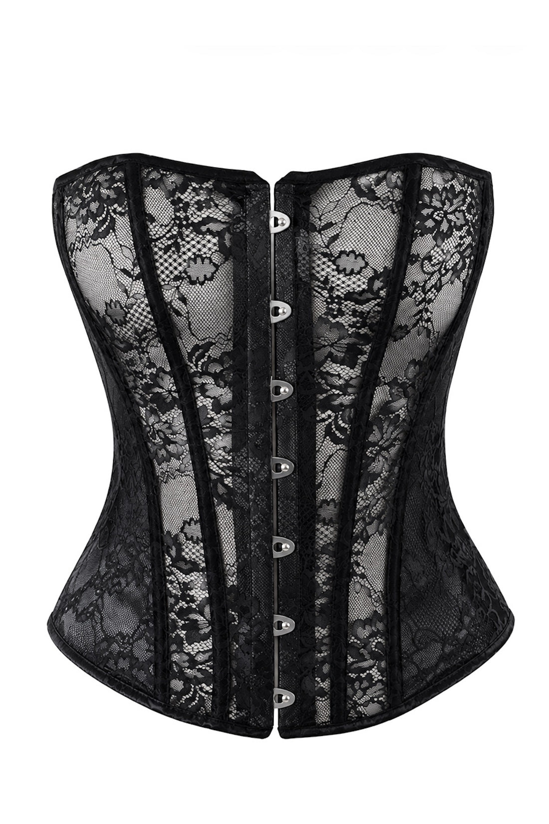 F406 One More Kiss  Lace & Powerwetlook Corset - 3XL-0