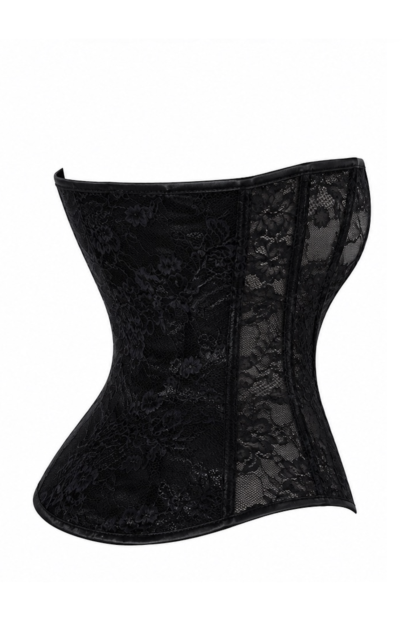 F406 One More Kiss  Lace & Powerwetlook Corset - 3XL-1