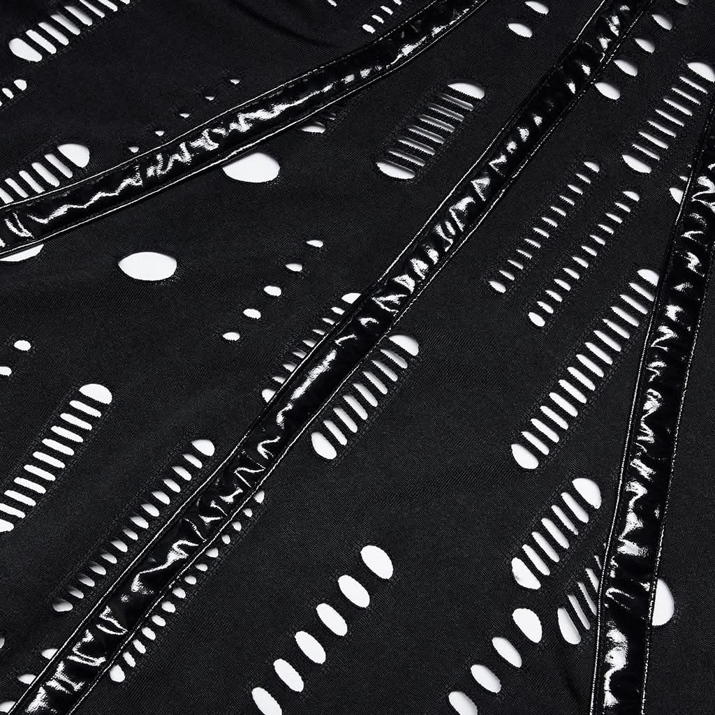 Zerrissener Strick-Look in Schwarz – Detailaufnahme