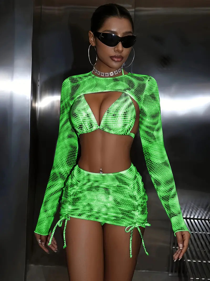 Neon-Grün Outfit für Club, Fotoshooting oder heiße Nächte