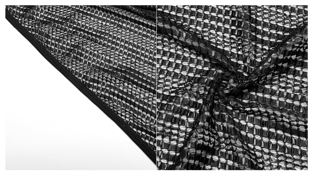 Detail: Strukturierter Netzstoff mit glänzender Oberfläche