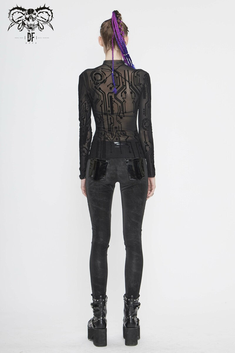 Futuristisches Gothic Cyberpunk Top für Club & Nightwear