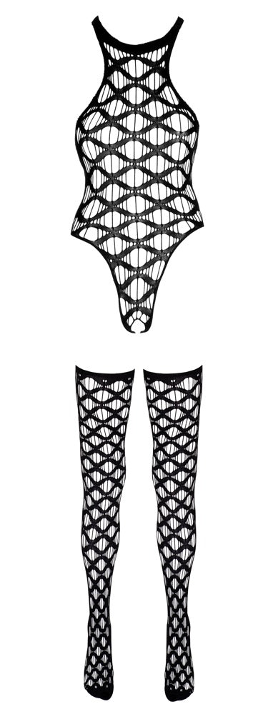 Lange Grobnetz-Overknees mit verstärkter Zehenpartie – edgy & erotisch