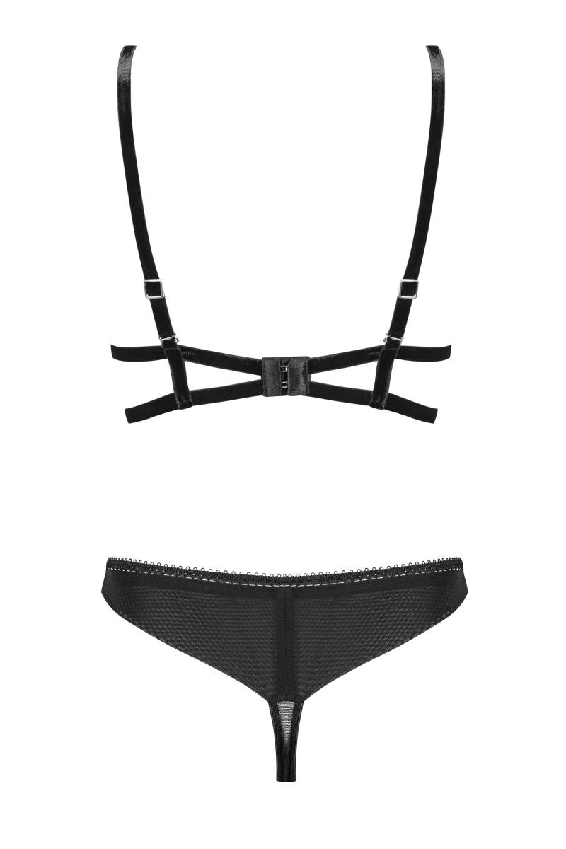030418 Set of plunge underwired bra and thong - XL (Bra 75E/80D & Panties 42)