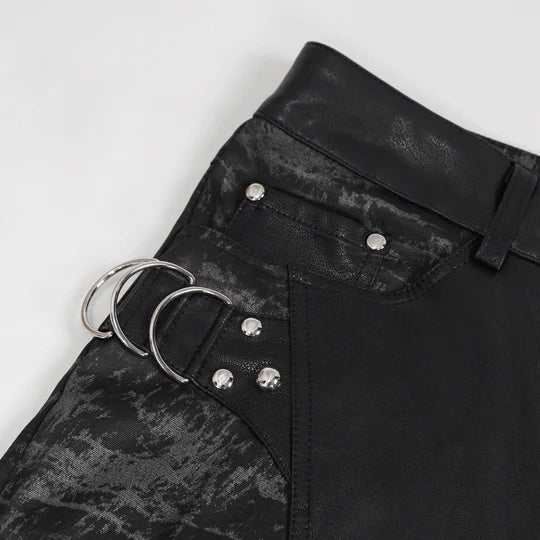 Schwarze Herren Punk Hose mit abnehmbarer Seitentasche – Devil Fashion.
